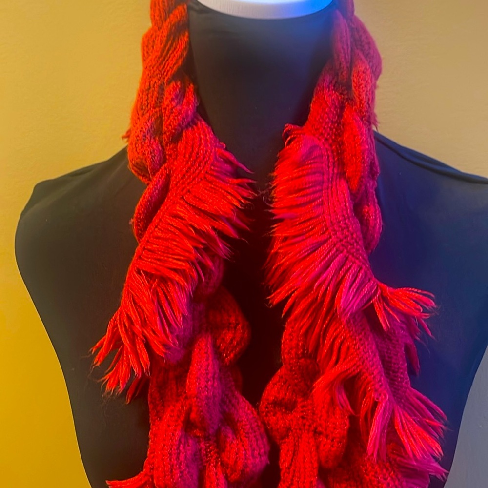 Women Scarf;Red;Large;Good Condition;